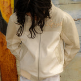 Lover Leather Jacket - Cream/Beige