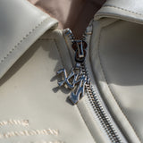 Lover Leather Jacket - Cream/Beige